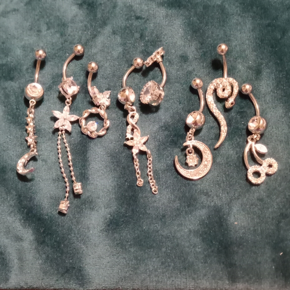 8 PC Set of Belly Button Rings